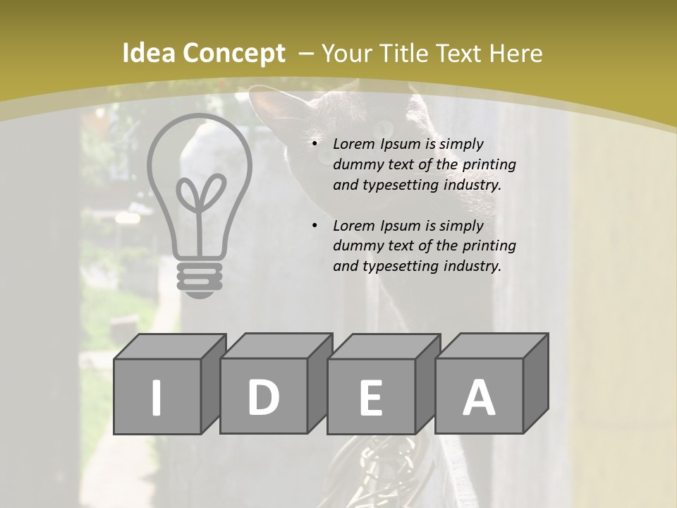 House Floral Cat PowerPoint Template