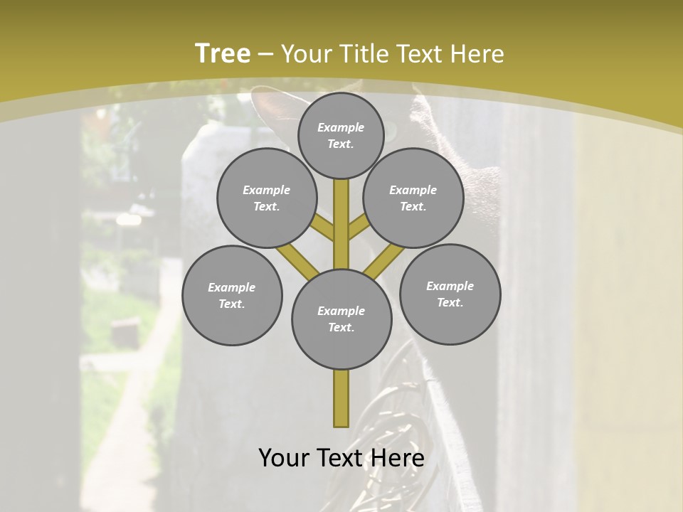 House Floral Cat PowerPoint Template