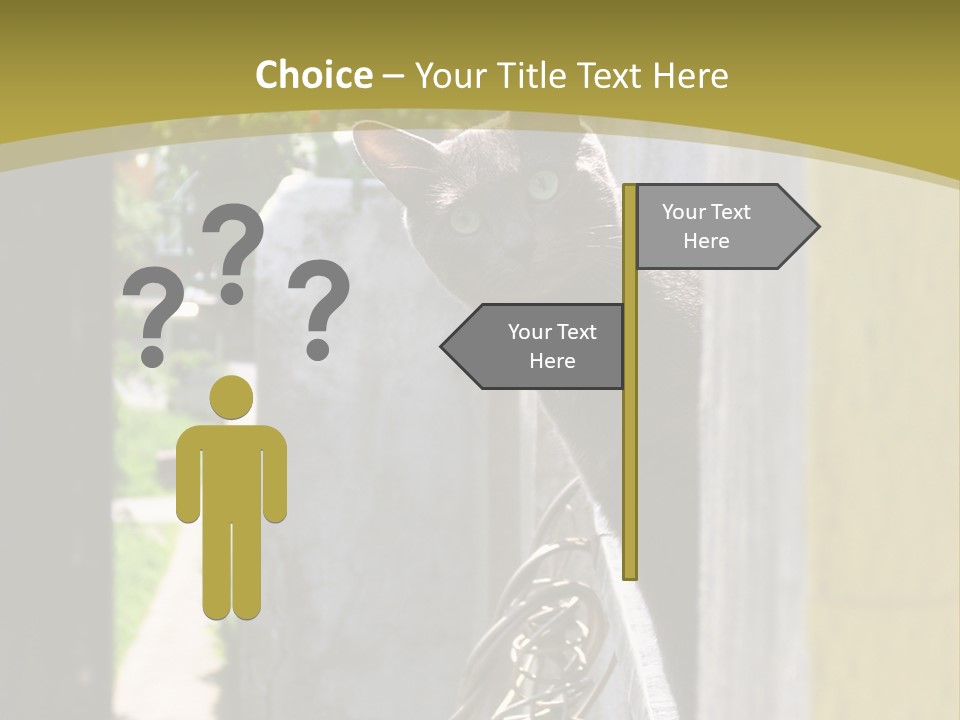 House Floral Cat PowerPoint Template