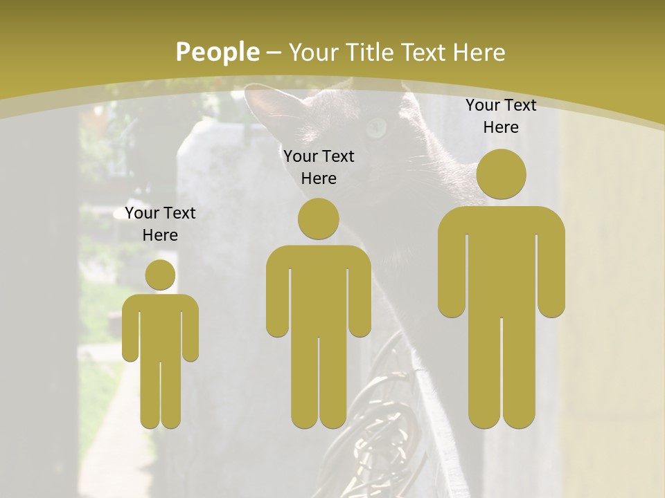 House Floral Cat PowerPoint Template