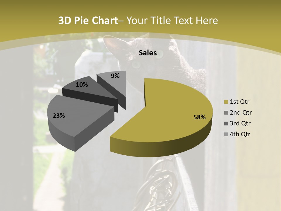 House Floral Cat PowerPoint Template