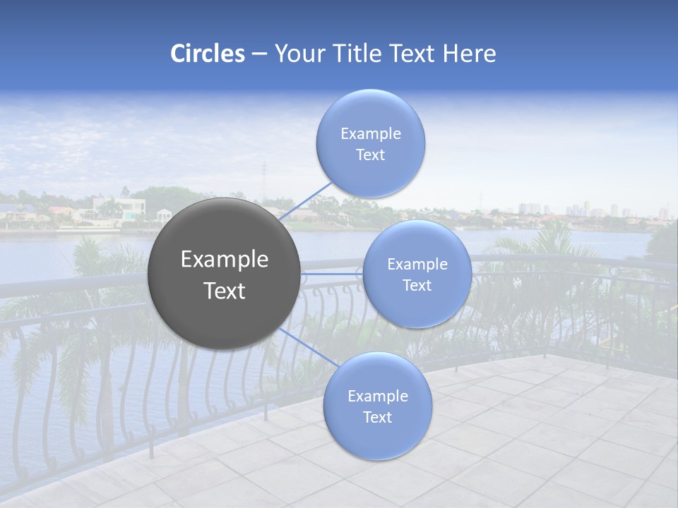 A Balcony Overlooking A Body Of Water With Palm Trees PowerPoint Template