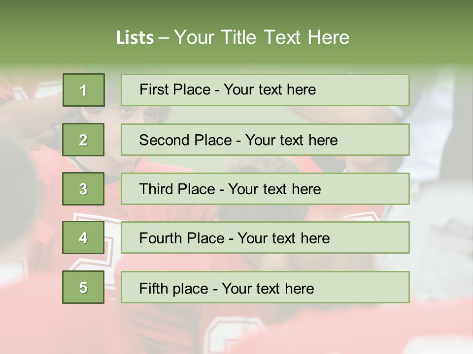 Five Football Childhood PowerPoint Template