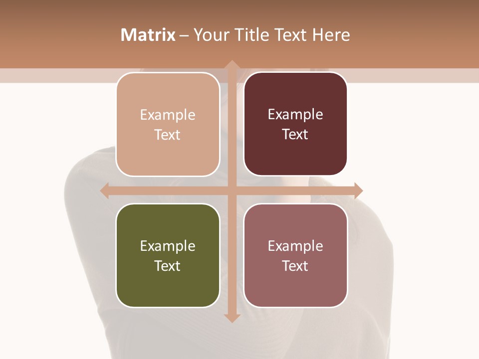 A Woman In A Brown Sweater Is Holding Her Head PowerPoint Template