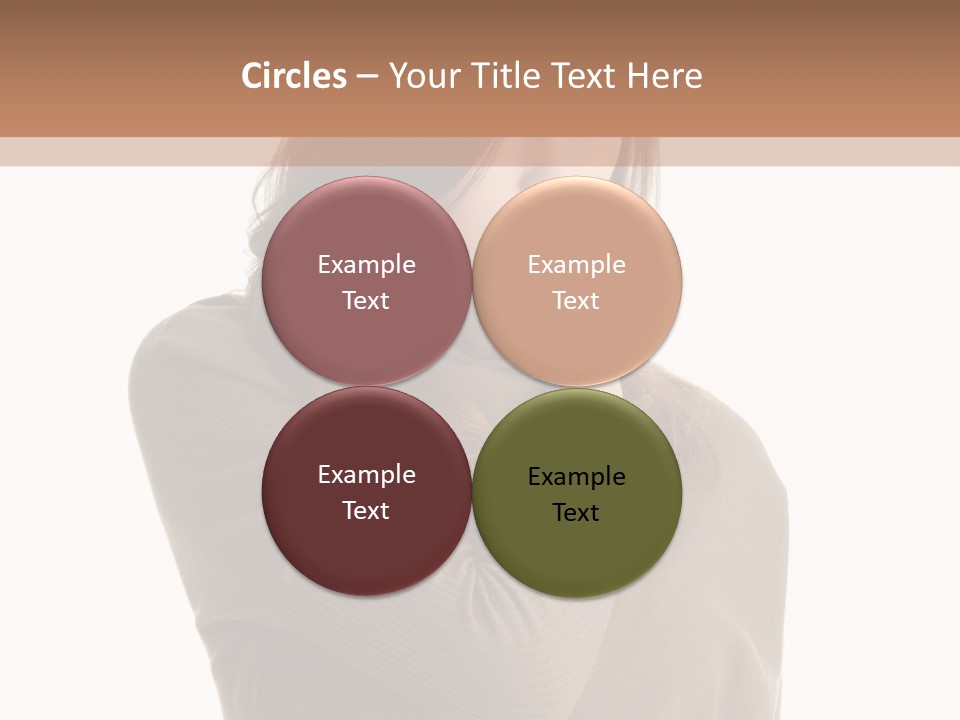 A Woman In A Brown Sweater Is Holding Her Head PowerPoint Template