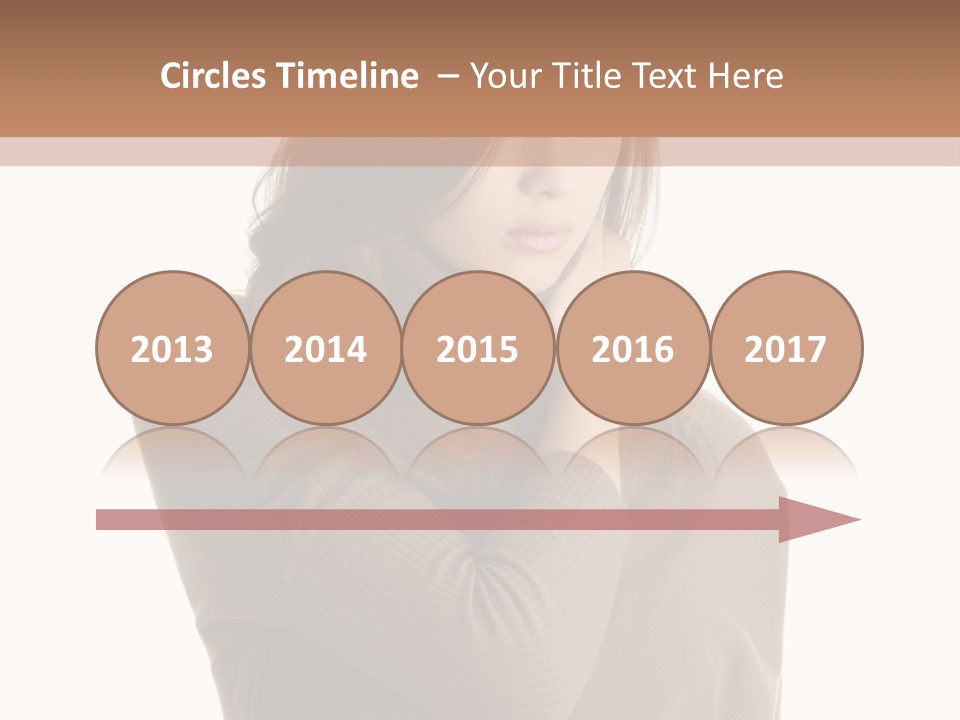 A Woman In A Brown Sweater Is Holding Her Head PowerPoint Template