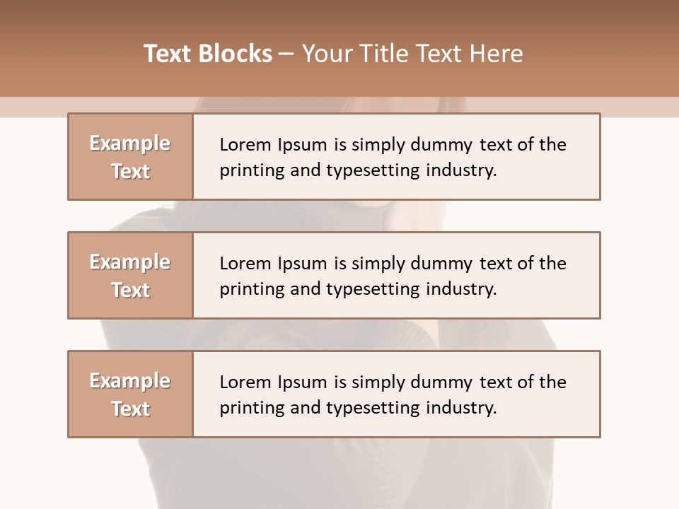 A Woman In A Brown Sweater Is Holding Her Head PowerPoint Template