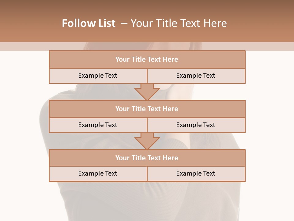 A Woman In A Brown Sweater Is Holding Her Head PowerPoint Template