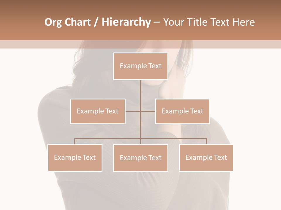 A Woman In A Brown Sweater Is Holding Her Head PowerPoint Template