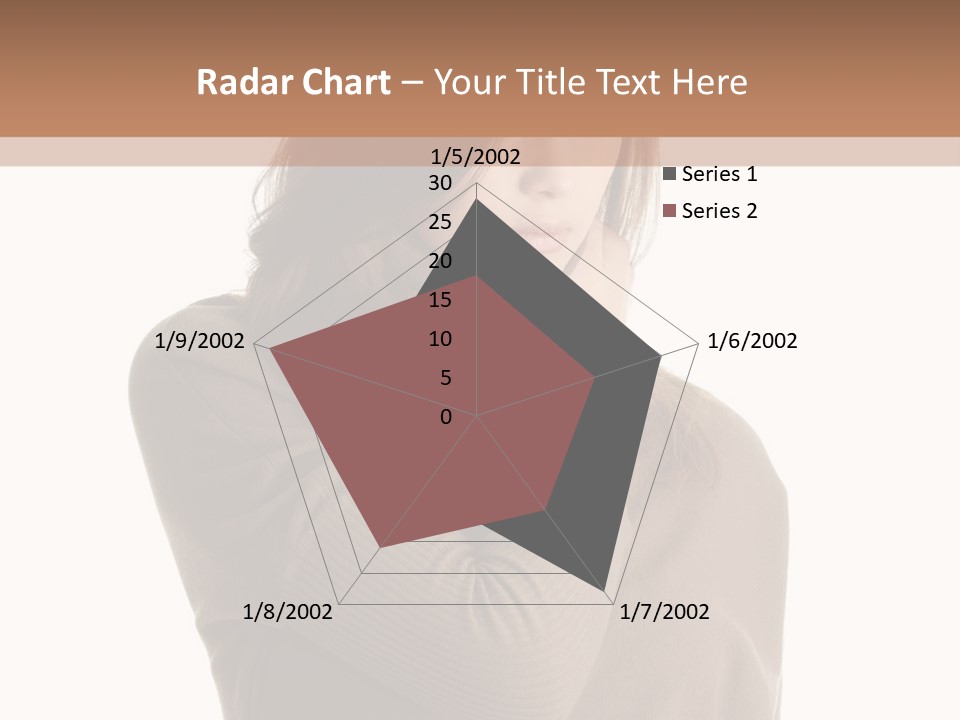 A Woman In A Brown Sweater Is Holding Her Head PowerPoint Template