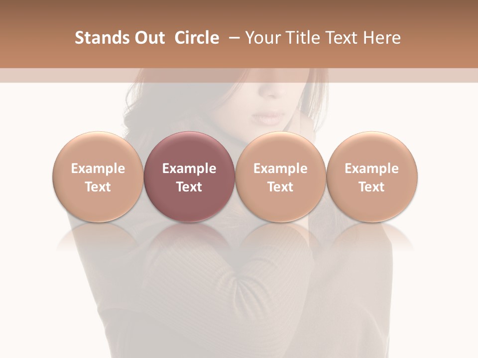 A Woman In A Brown Sweater Is Holding Her Head PowerPoint Template