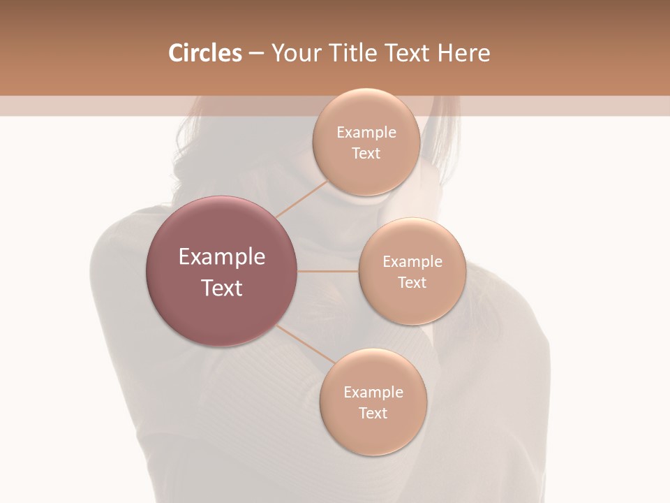 A Woman In A Brown Sweater Is Holding Her Head PowerPoint Template