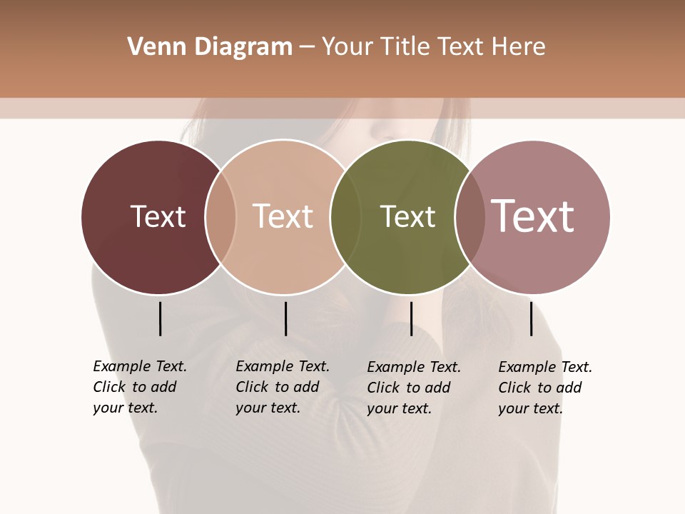 A Woman In A Brown Sweater Is Holding Her Head PowerPoint Template