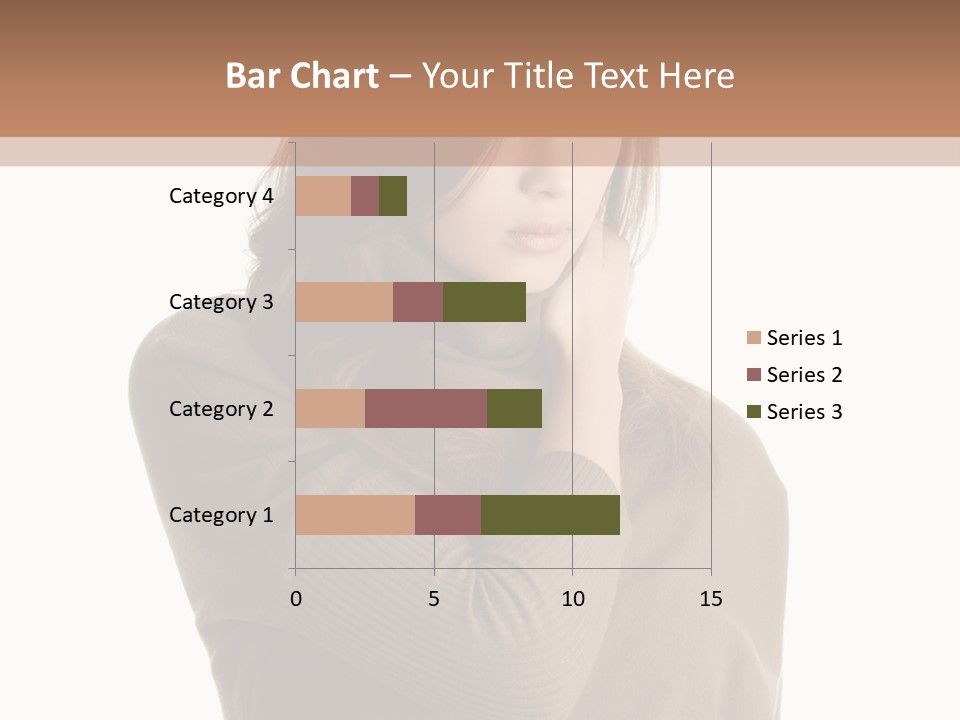 A Woman In A Brown Sweater Is Holding Her Head PowerPoint Template