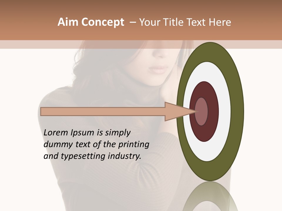 A Woman In A Brown Sweater Is Holding Her Head PowerPoint Template