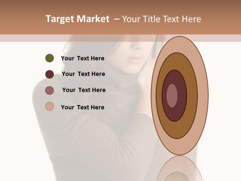 A Woman In A Brown Sweater Is Holding Her Head PowerPoint Template