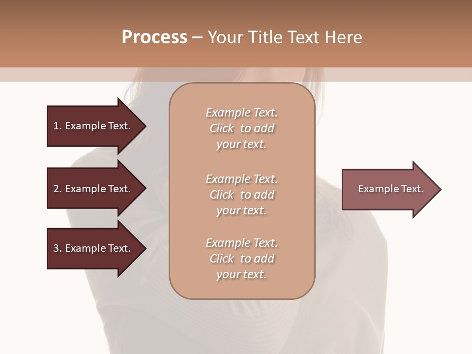 A Woman In A Brown Sweater Is Holding Her Head PowerPoint Template