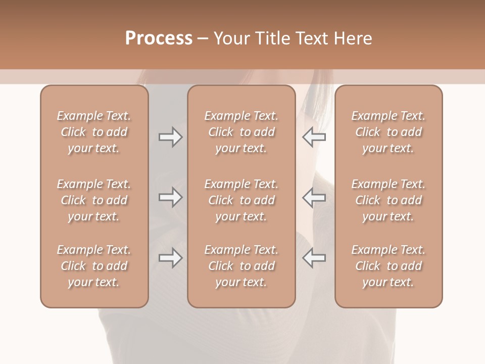 A Woman In A Brown Sweater Is Holding Her Head PowerPoint Template