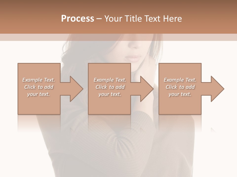 A Woman In A Brown Sweater Is Holding Her Head PowerPoint Template