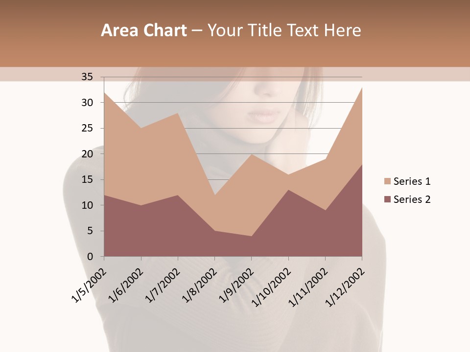 A Woman In A Brown Sweater Is Holding Her Head PowerPoint Template