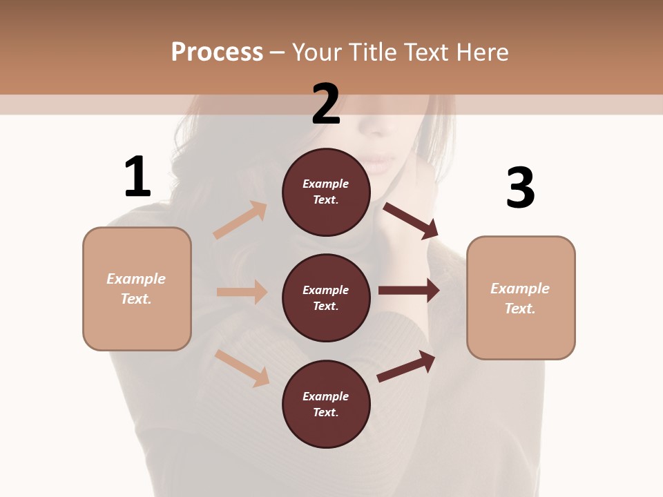 A Woman In A Brown Sweater Is Holding Her Head PowerPoint Template