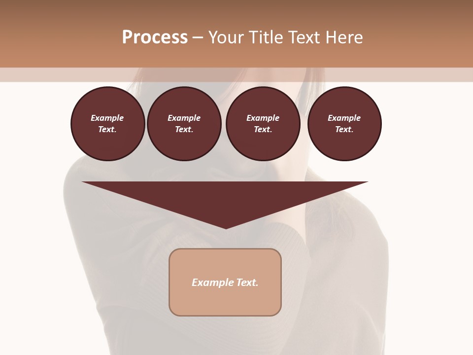 A Woman In A Brown Sweater Is Holding Her Head PowerPoint Template