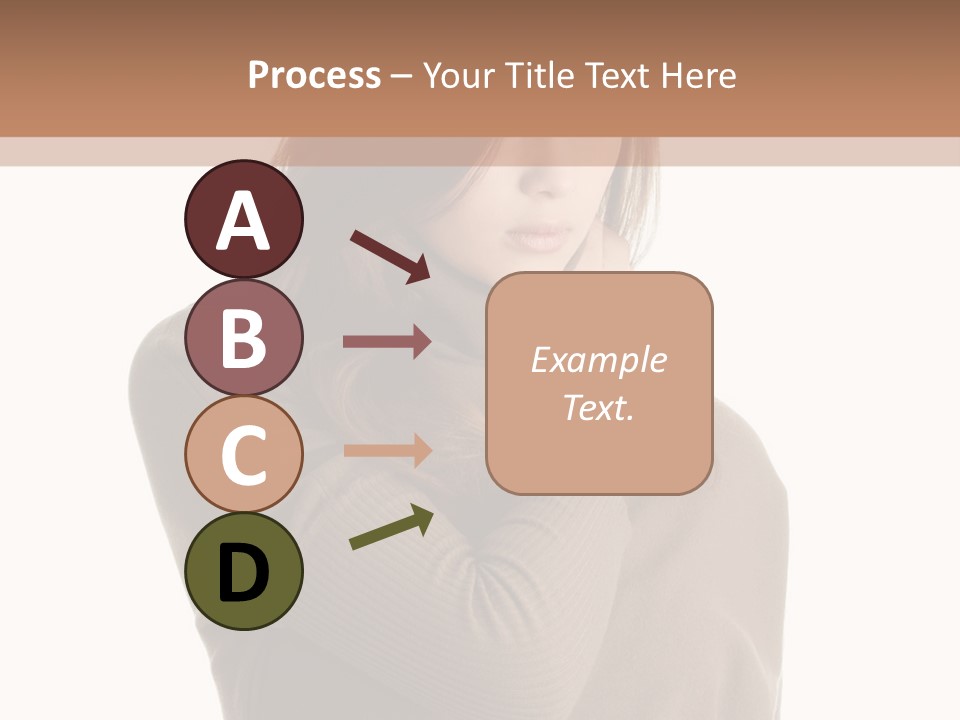 A Woman In A Brown Sweater Is Holding Her Head PowerPoint Template