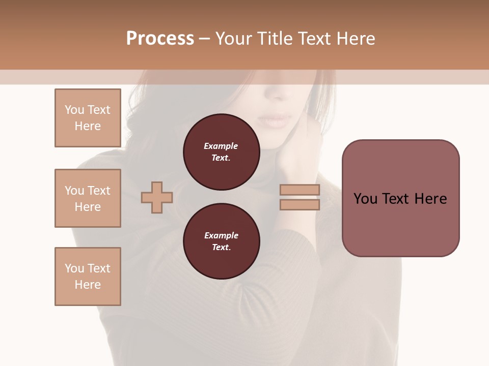 A Woman In A Brown Sweater Is Holding Her Head PowerPoint Template