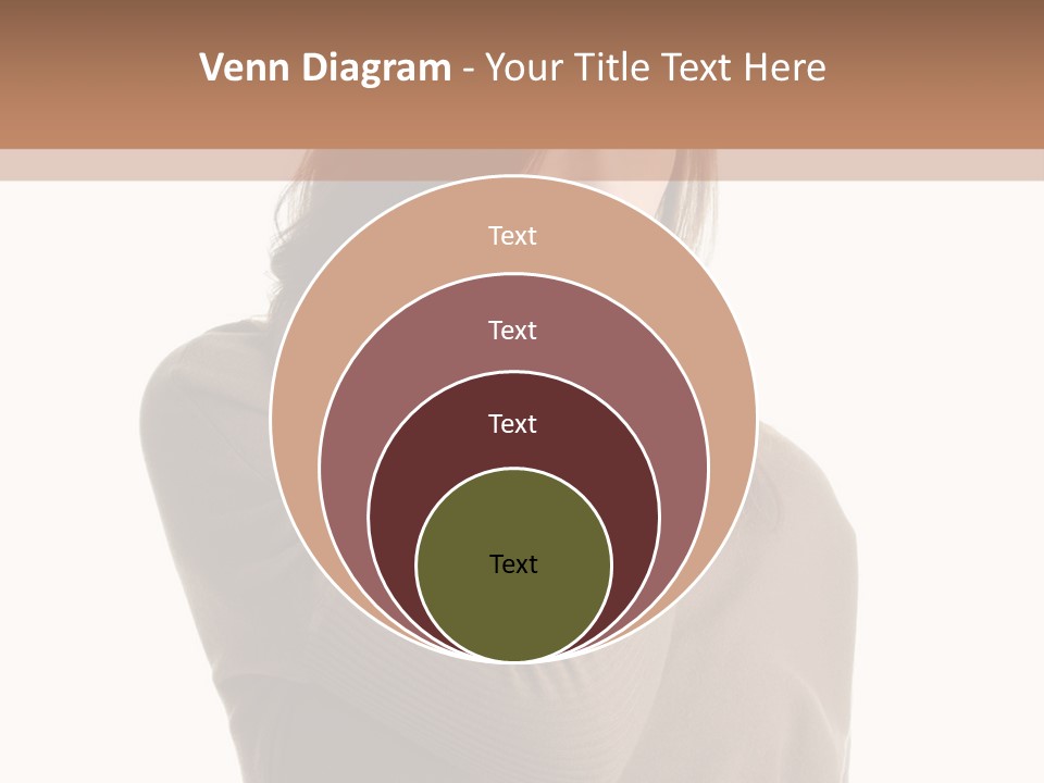A Woman In A Brown Sweater Is Holding Her Head PowerPoint Template