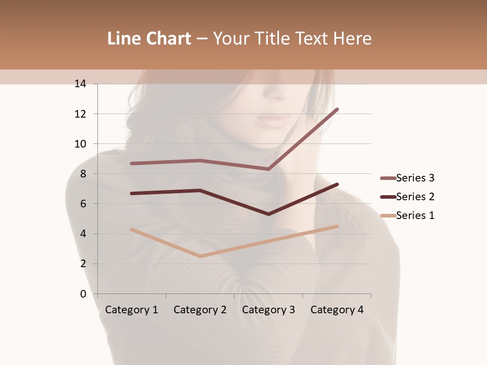 A Woman In A Brown Sweater Is Holding Her Head PowerPoint Template
