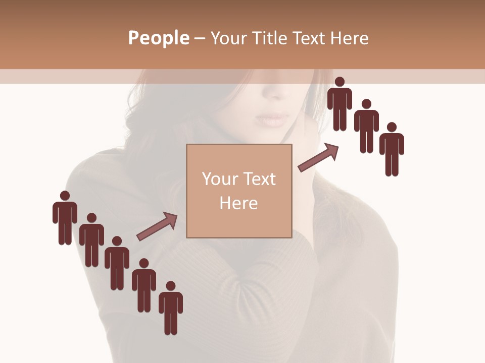 A Woman In A Brown Sweater Is Holding Her Head PowerPoint Template