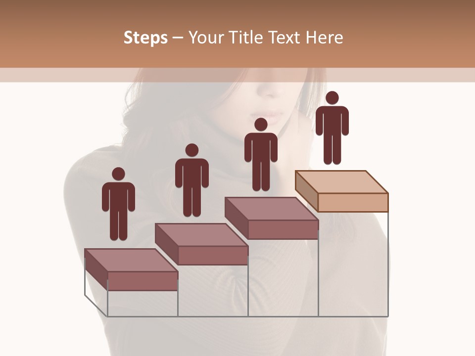 A Woman In A Brown Sweater Is Holding Her Head PowerPoint Template
