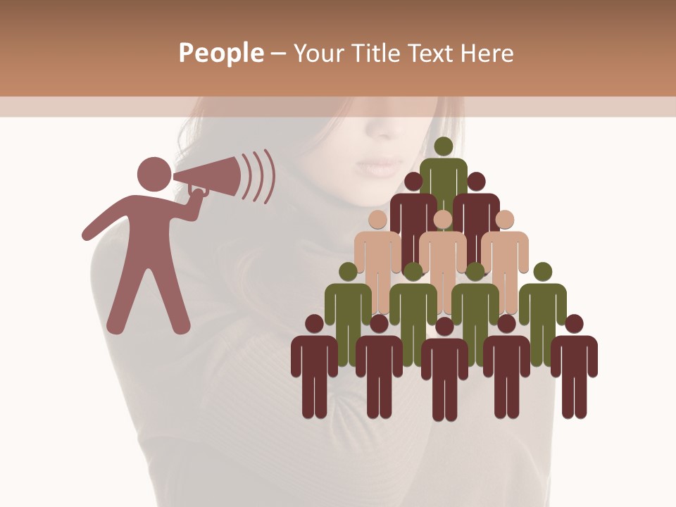A Woman In A Brown Sweater Is Holding Her Head PowerPoint Template
