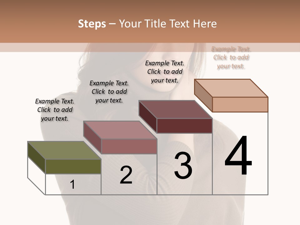 A Woman In A Brown Sweater Is Holding Her Head PowerPoint Template