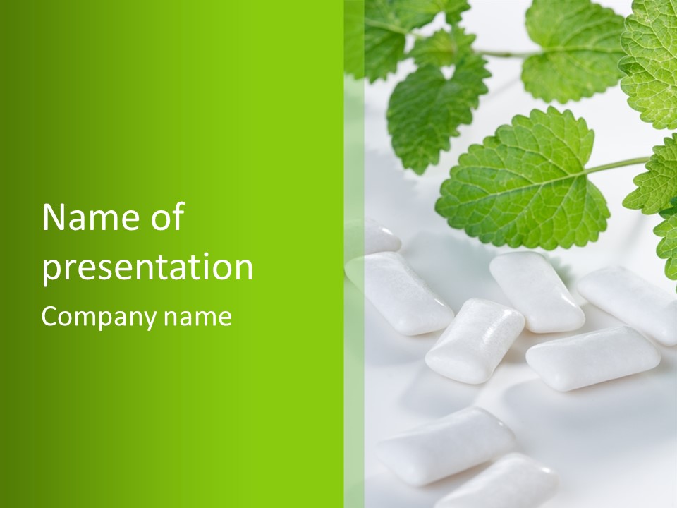 Chewinggum Organic Breath PowerPoint Template