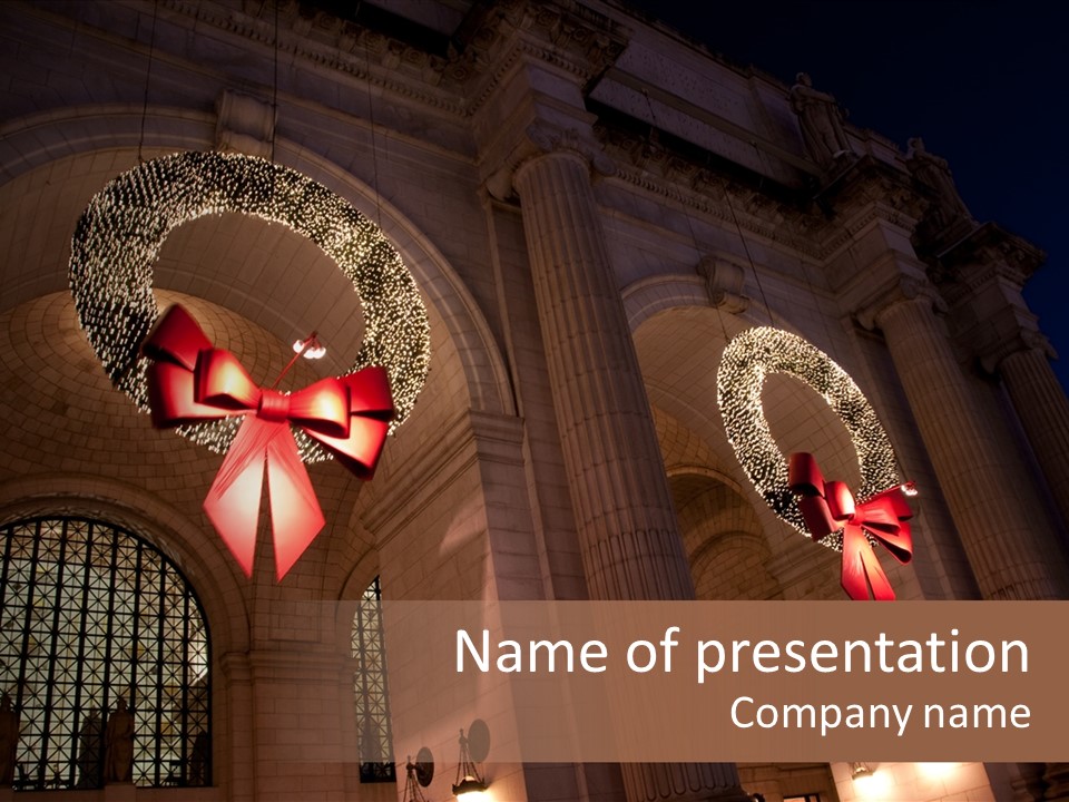 Train Christmas Architecture PowerPoint Template