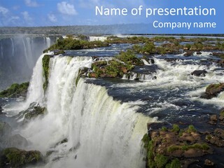 Natural Cataract Iguassu PowerPoint Template