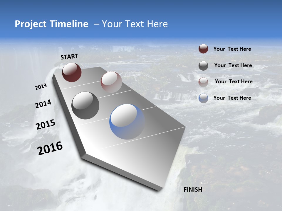 Natural Cataract Iguassu PowerPoint Template