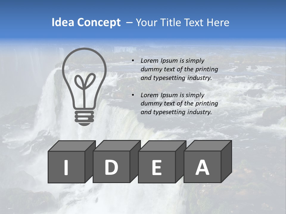 Natural Cataract Iguassu PowerPoint Template