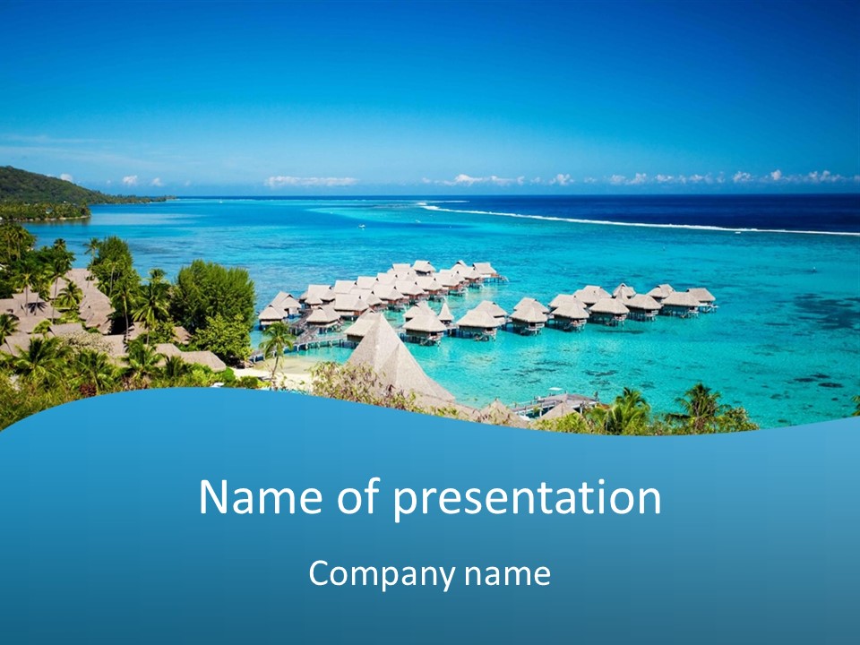 Turquoise Idyllic Lagoon PowerPoint Template