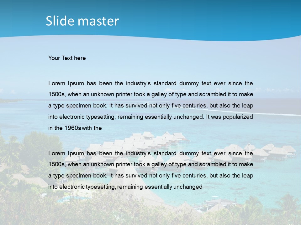 Turquoise Idyllic Lagoon PowerPoint Template