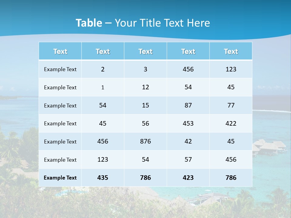 Turquoise Idyllic Lagoon PowerPoint Template