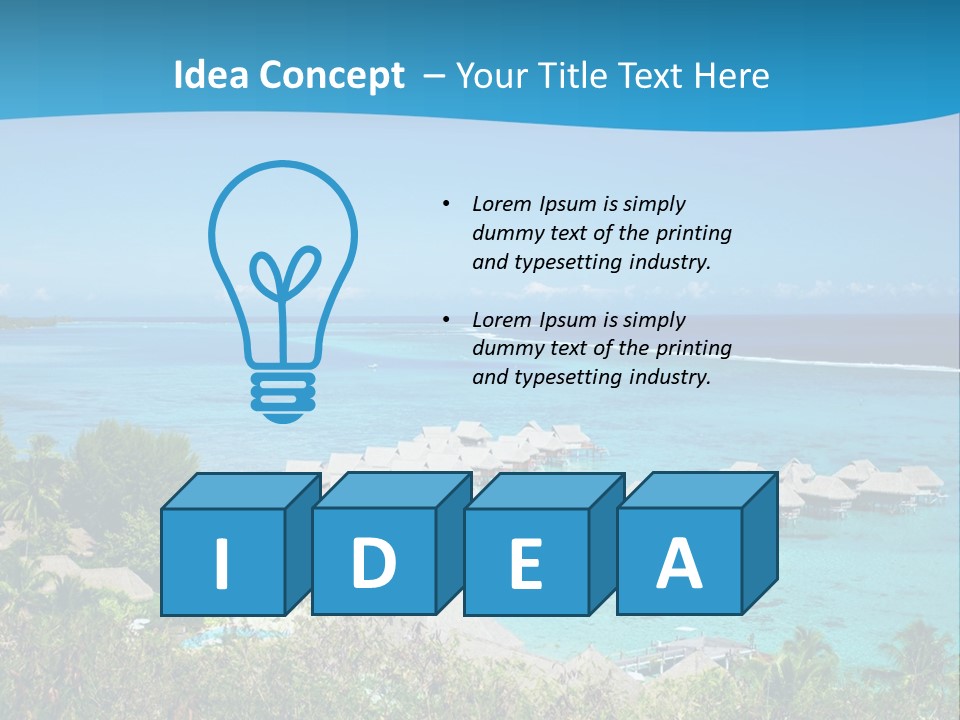 Turquoise Idyllic Lagoon PowerPoint Template