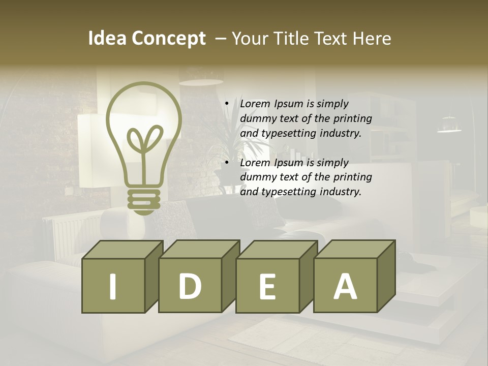 Objects Decorative Sittingroom PowerPoint Template