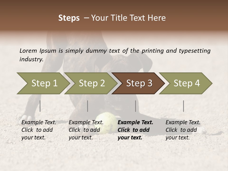 A Dog Playing With A Tennis Ball In The Sand PowerPoint Template