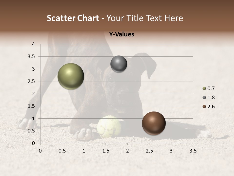 A Dog Playing With A Tennis Ball In The Sand PowerPoint Template