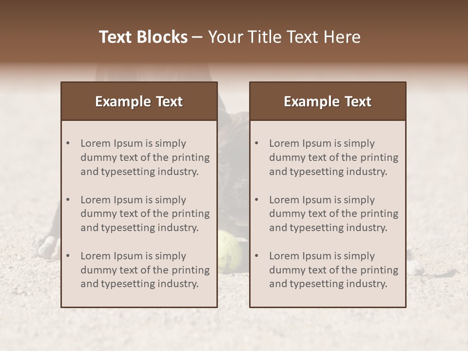 A Dog Playing With A Tennis Ball In The Sand PowerPoint Template