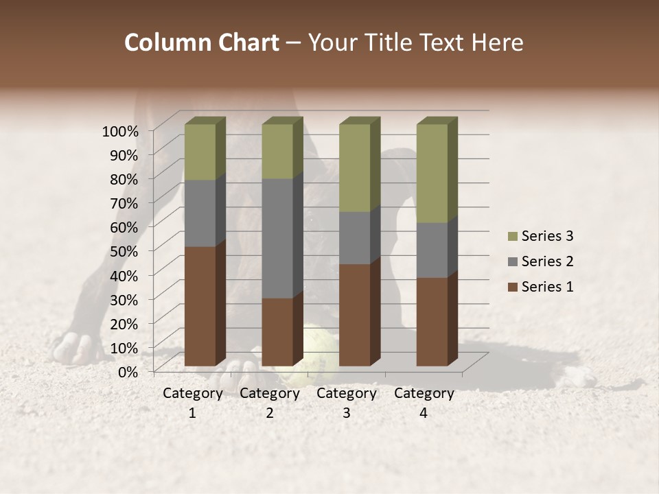 A Dog Playing With A Tennis Ball In The Sand PowerPoint Template
