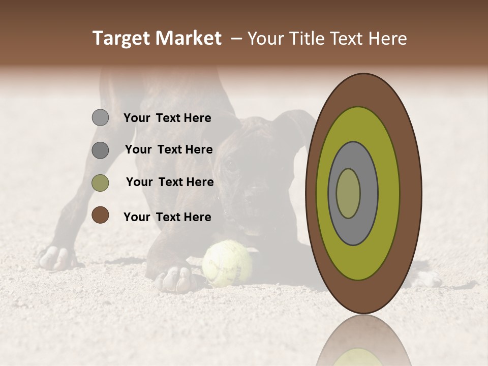 A Dog Playing With A Tennis Ball In The Sand PowerPoint Template