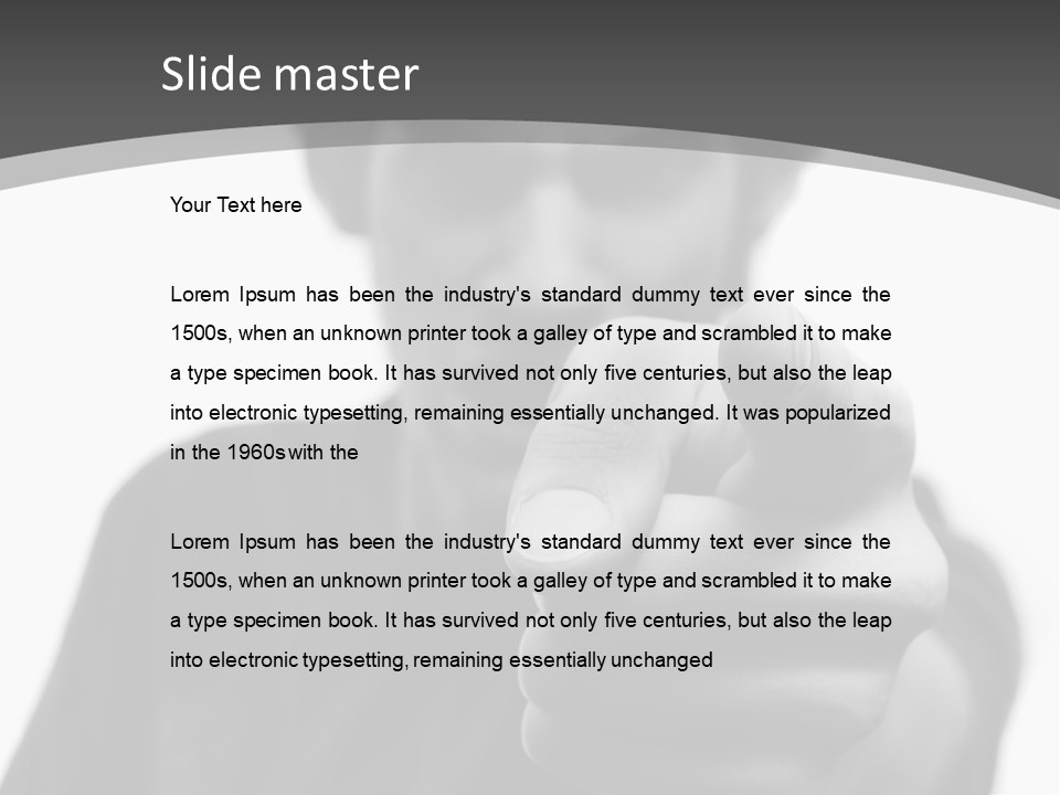 Frustrated Hand Copyspace PowerPoint Template